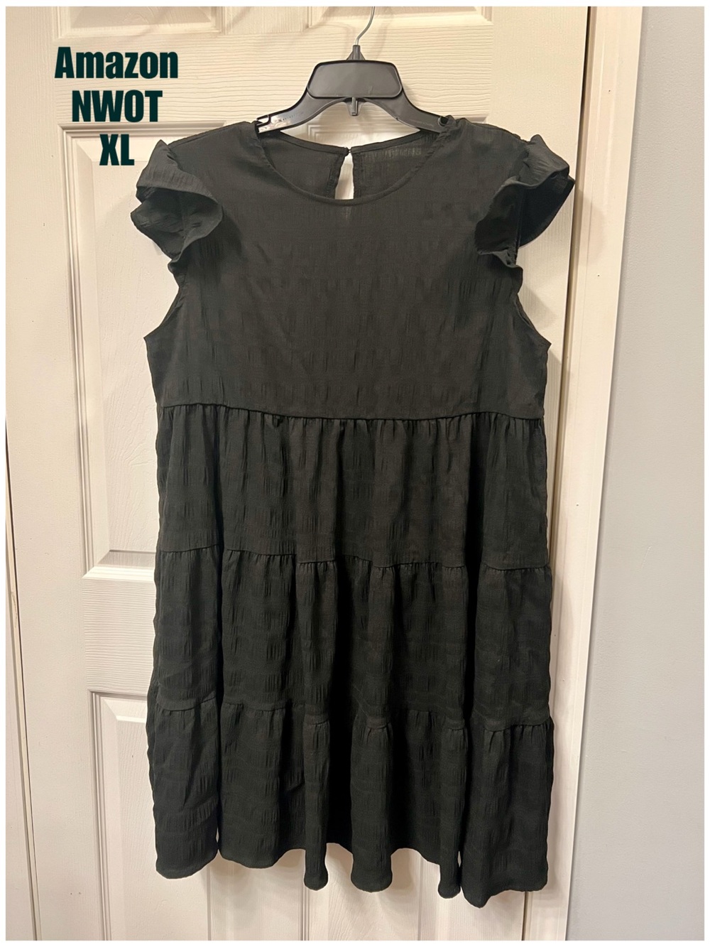 Amazon Women’s Black Tiered Ruffle Sleeve Dress - XL